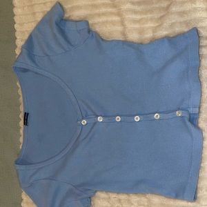 Baby blue button up t shirt